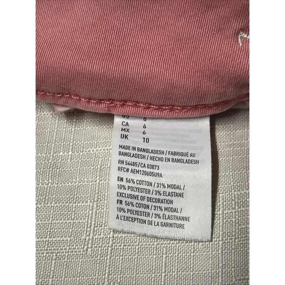 American Eagle Outfitters Barbie Pink MIDI Chino Stretch Shorts Womens Sz 6 - Picture 5 of 9